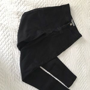 American Apparel Washed Black High-Waisted Jeans